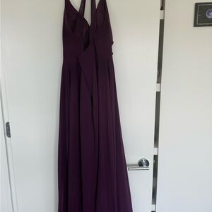 Azazie Plum V-Neck Maxi Dress